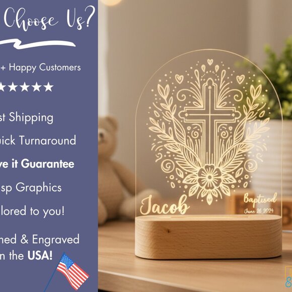 Jesus Christ Night Light – Personalized LED Faith Room Decor - Picture 4 of 8